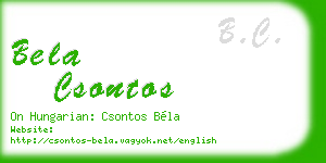 bela csontos business card